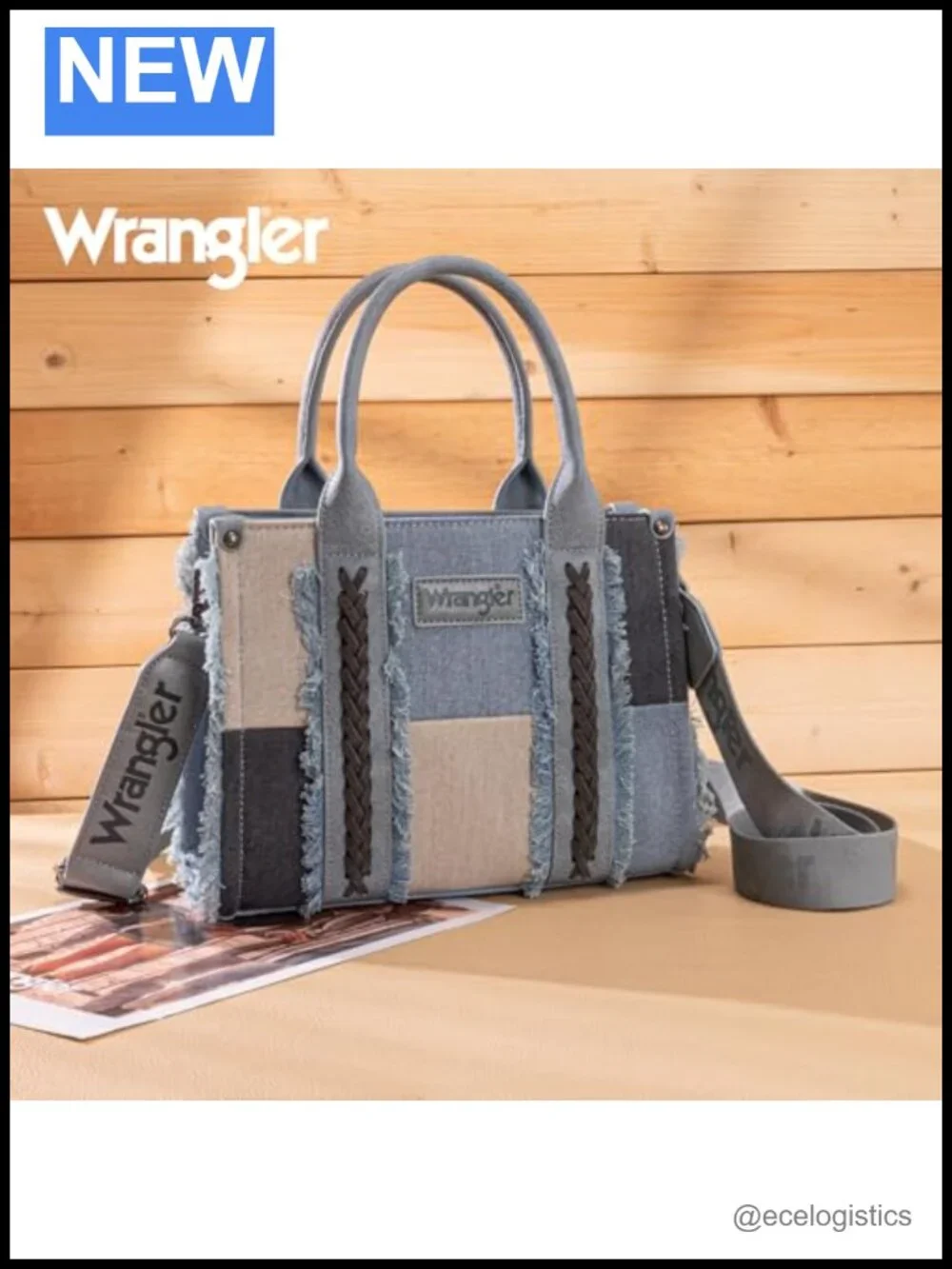 Woven Canvas Tote Bag with Guitar Strap Retro Boho Shoulder Purse
